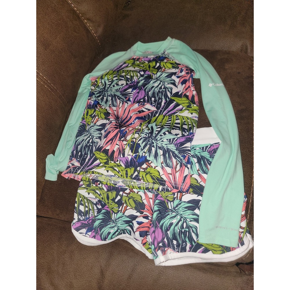 Columbia sportswear active wear long sleeve top and shorts size‎ kids 8